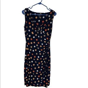 Navy blue polka dot dress size small